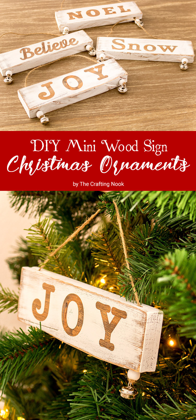 DIY Wooden Christmas Signs
 DIY Mini Wood Sign Christmas Ornaments