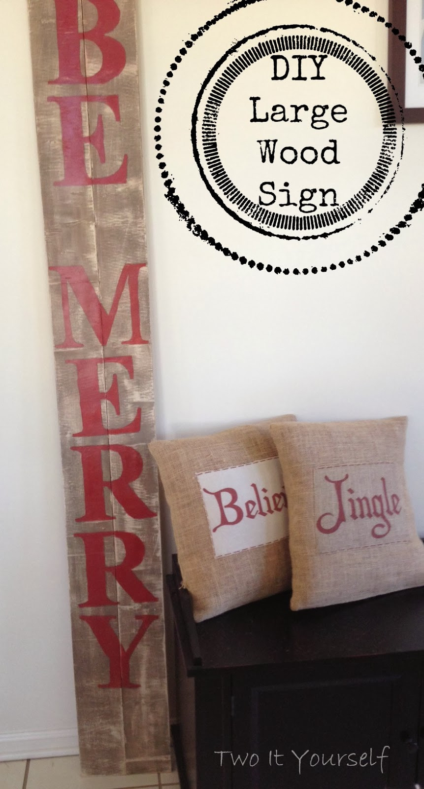 DIY Wooden Christmas Signs
 Two It Yourself DIY Christmas Sign Pottery Barn