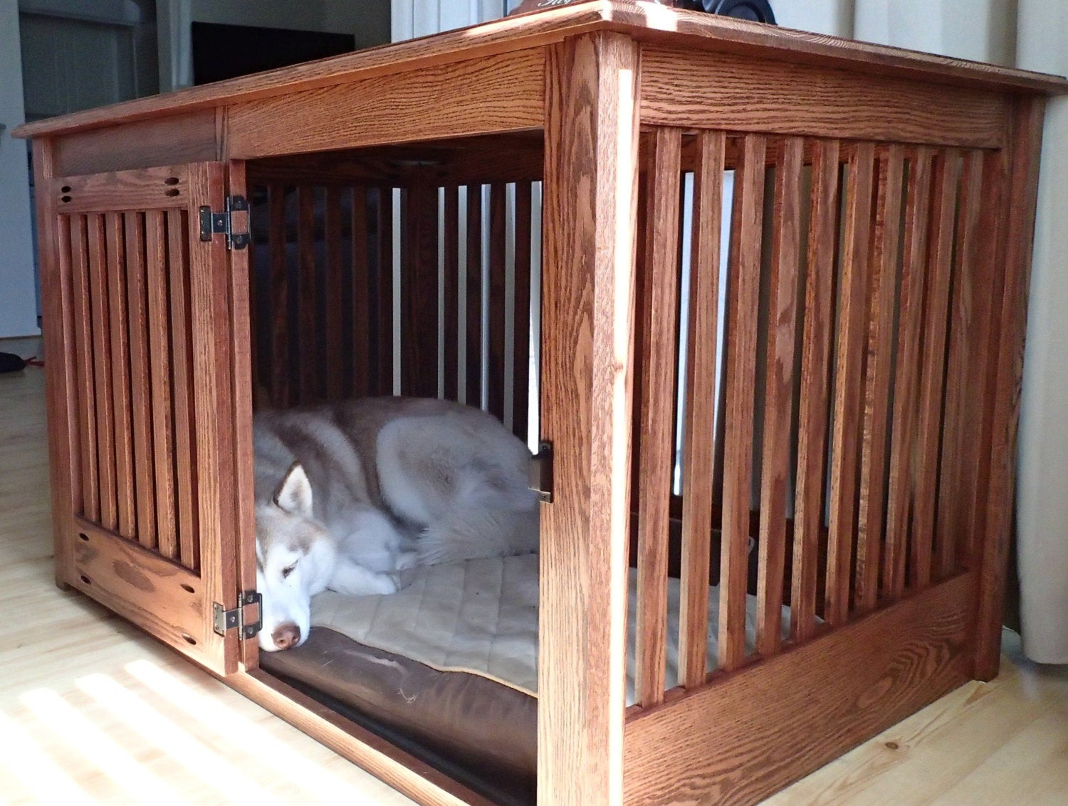 DIY Wooden Dog Crates
 Extra Side Entry Wood Dog Crate Furniture by