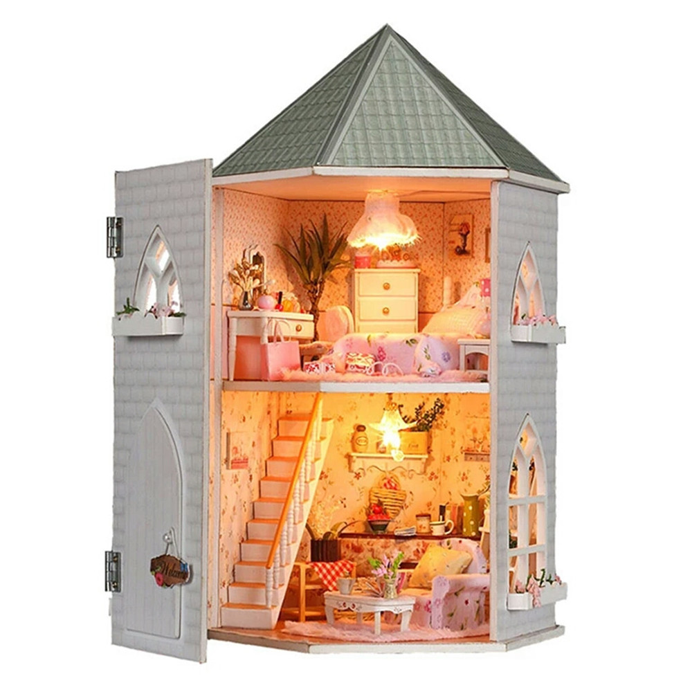 DIY Wooden Dollhouse Kits
 Kits Love Castle DIY Wood Dollhouse Miniature With Light