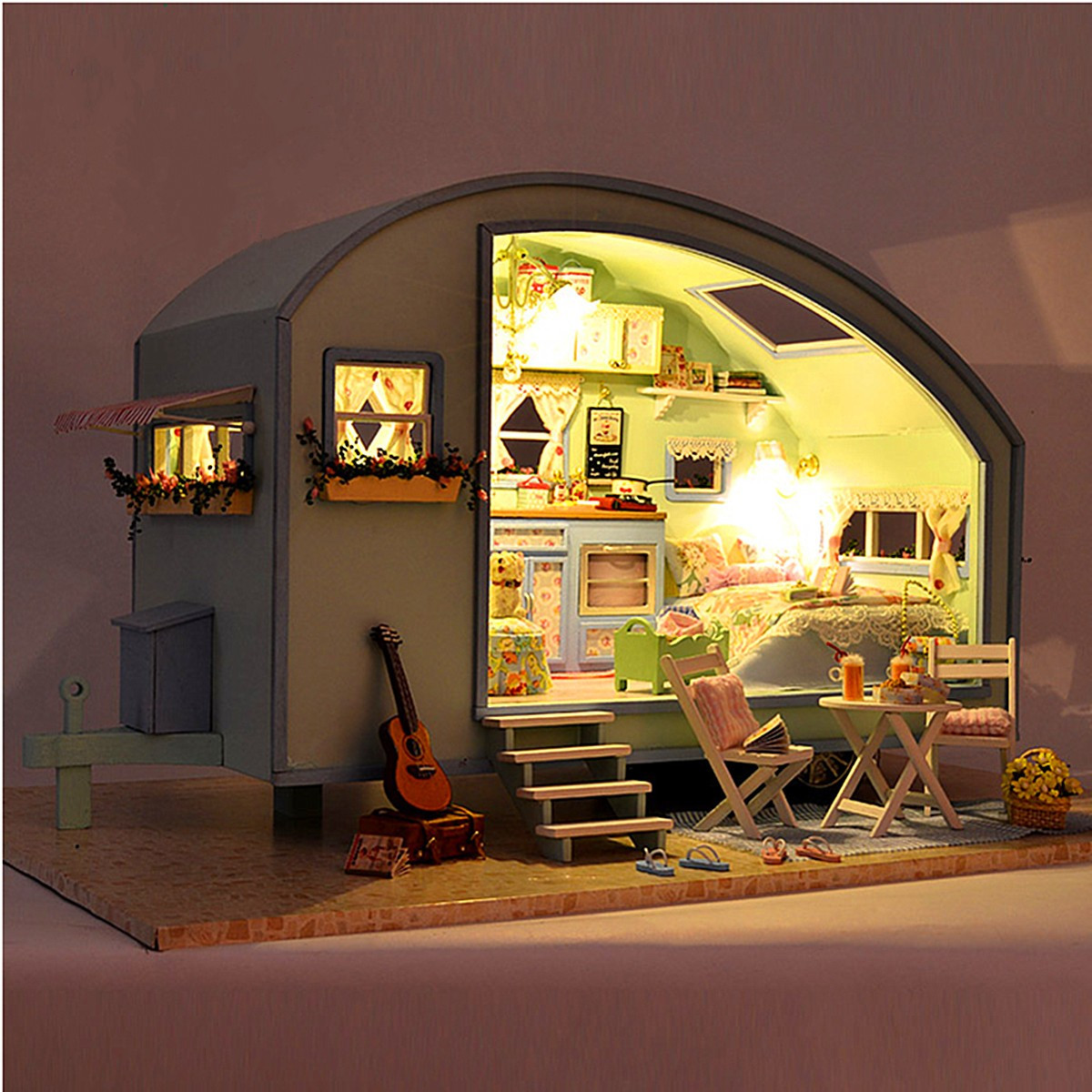 DIY Wooden Dollhouse Kits
 DIY Wooden Dollhouse Miniature Kit Doll house LED Music