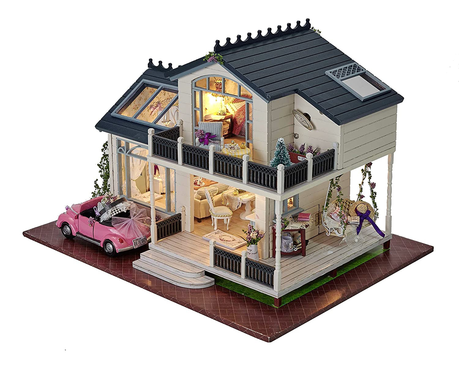 DIY Wooden Dollhouse Kits
 DIY Wooden Dollhouse Miniature Kit Wood house Toy & LED