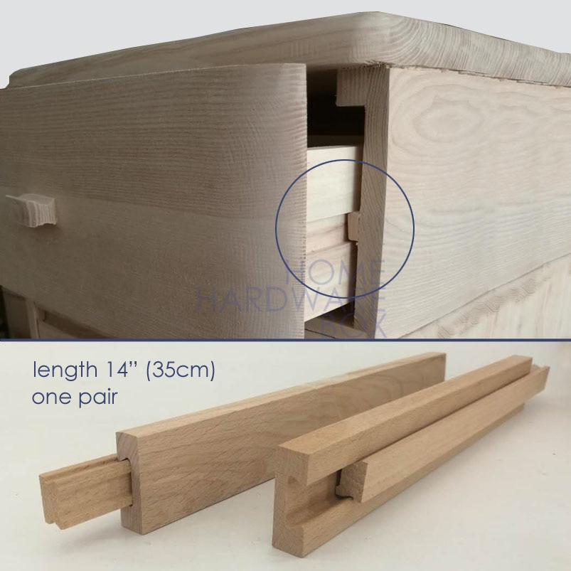 DIY Wooden Drawer Slides
 35cm 14" wooden drawer slides cabinet DIY one pair 2 pcs
