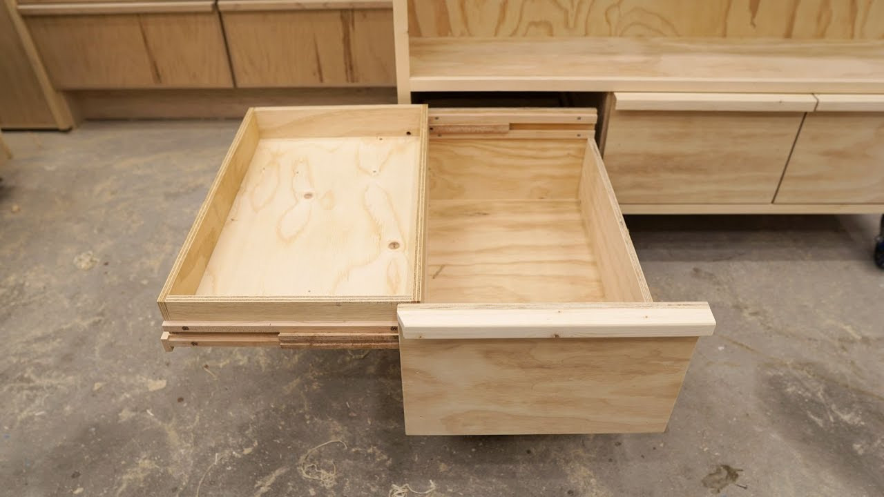 DIY Wooden Drawer Slides
 Double Deck Drawers Wooden Full Extension Slides
