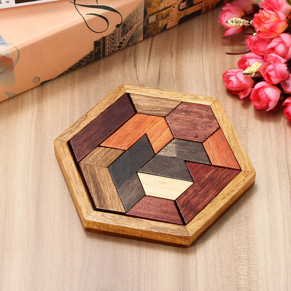 DIY Wooden Games
 diy 9pcs wooden iq game jigsaw intelligent tangram brain