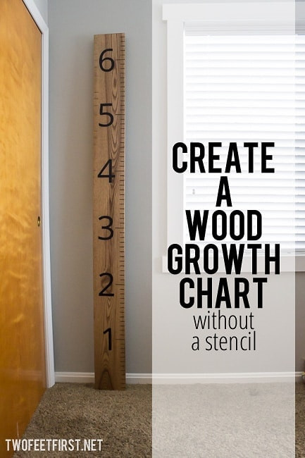 DIY Wooden Growth Chart
 Kid Growth Chart TwoFeetFirst