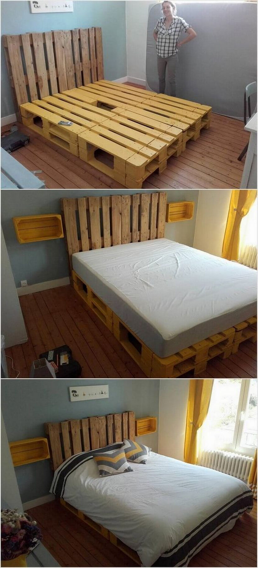 DIY Wooden Pallet Bed
 100 DIY Ideas For Wood Pallet Beds