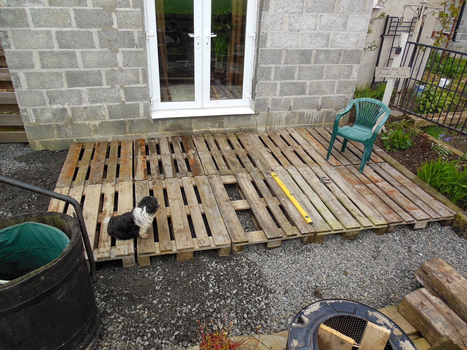 DIY Wooden Patio
 The Tenacious Gardener DIY pallet wood decking