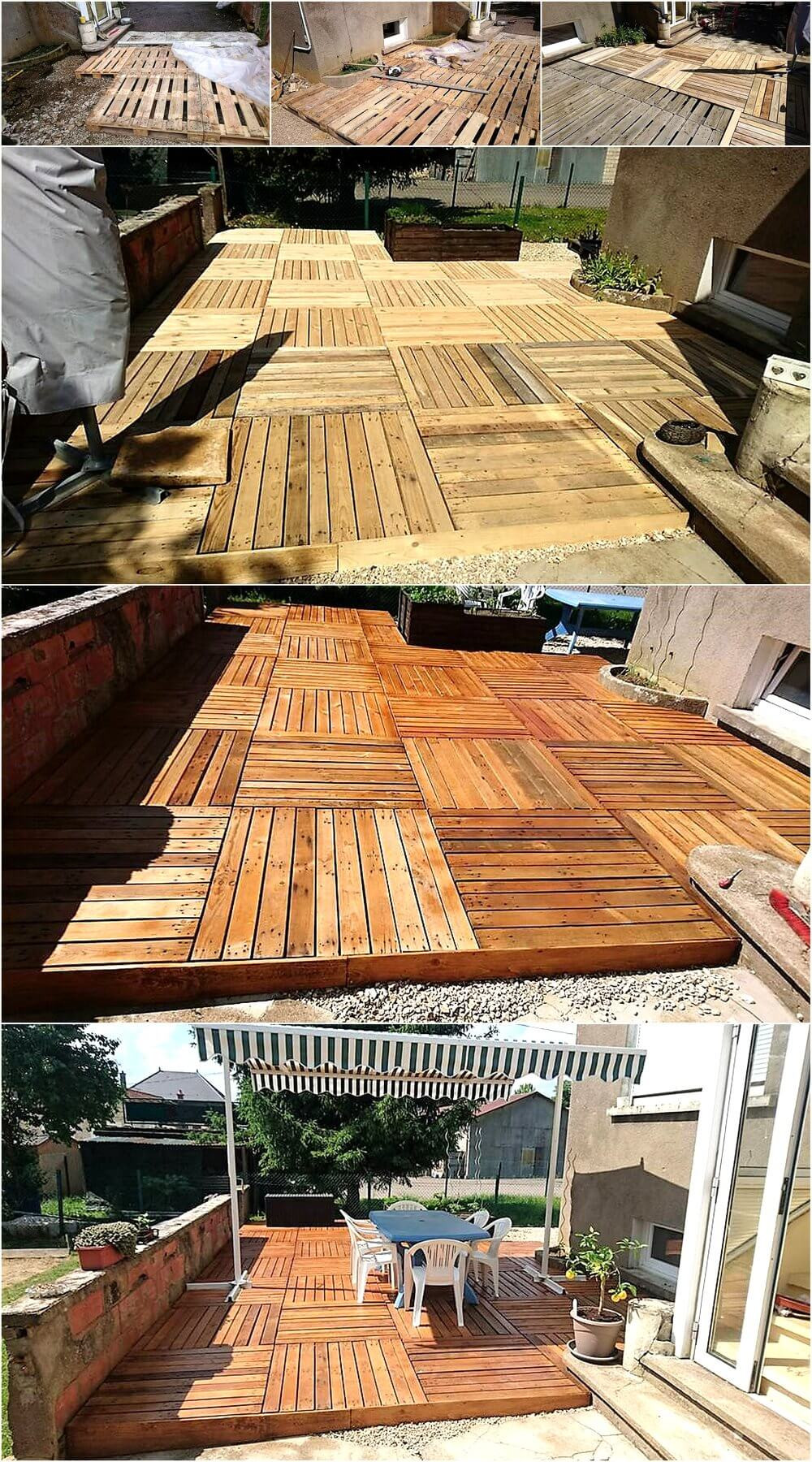 DIY Wooden Patio
 DIY Wooden Pallets Garden Terrace