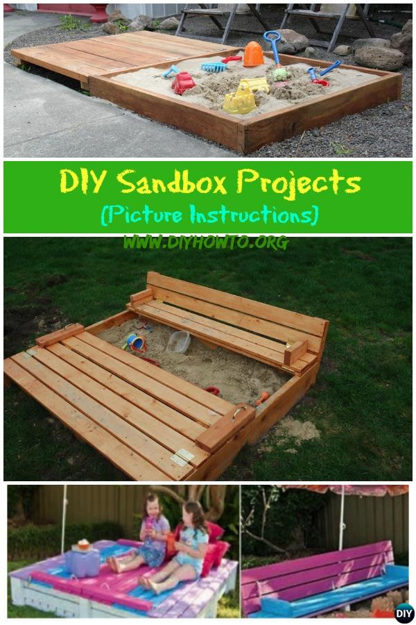 DIY Wooden Sandbox
 DIY Sandbox Projects Picture Instructions