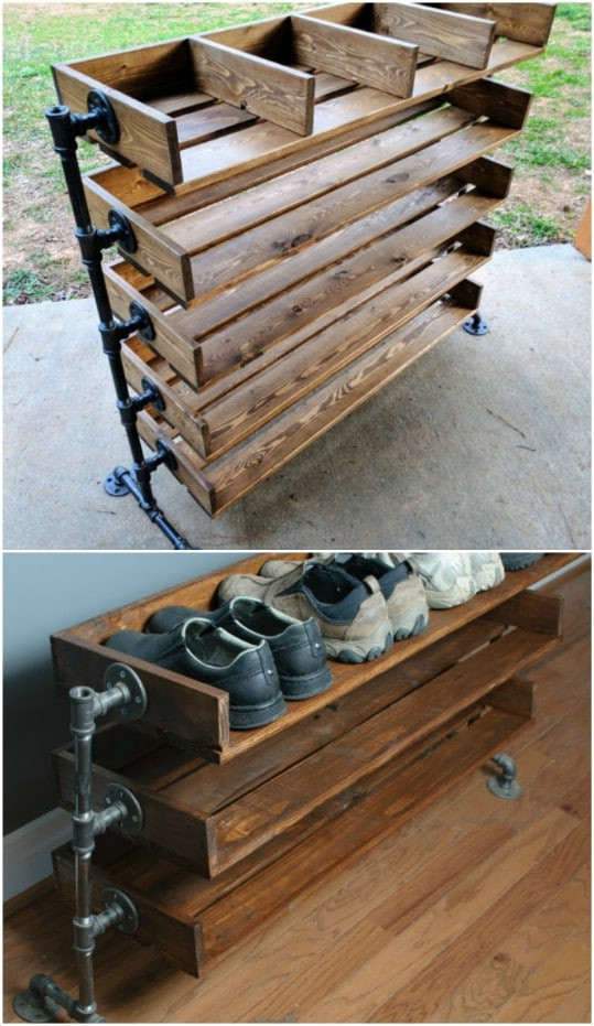 DIY Wooden Shoe Racks
 20 Outrageously Simple DIY Shoe Racks And Organizers You