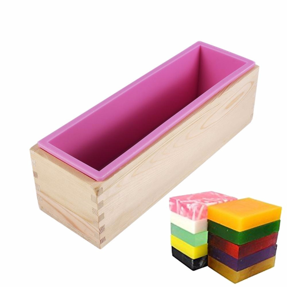 DIY Wooden Soap Mold
 Rectangular Wooden Soap Mold With Silicone Liner Cover