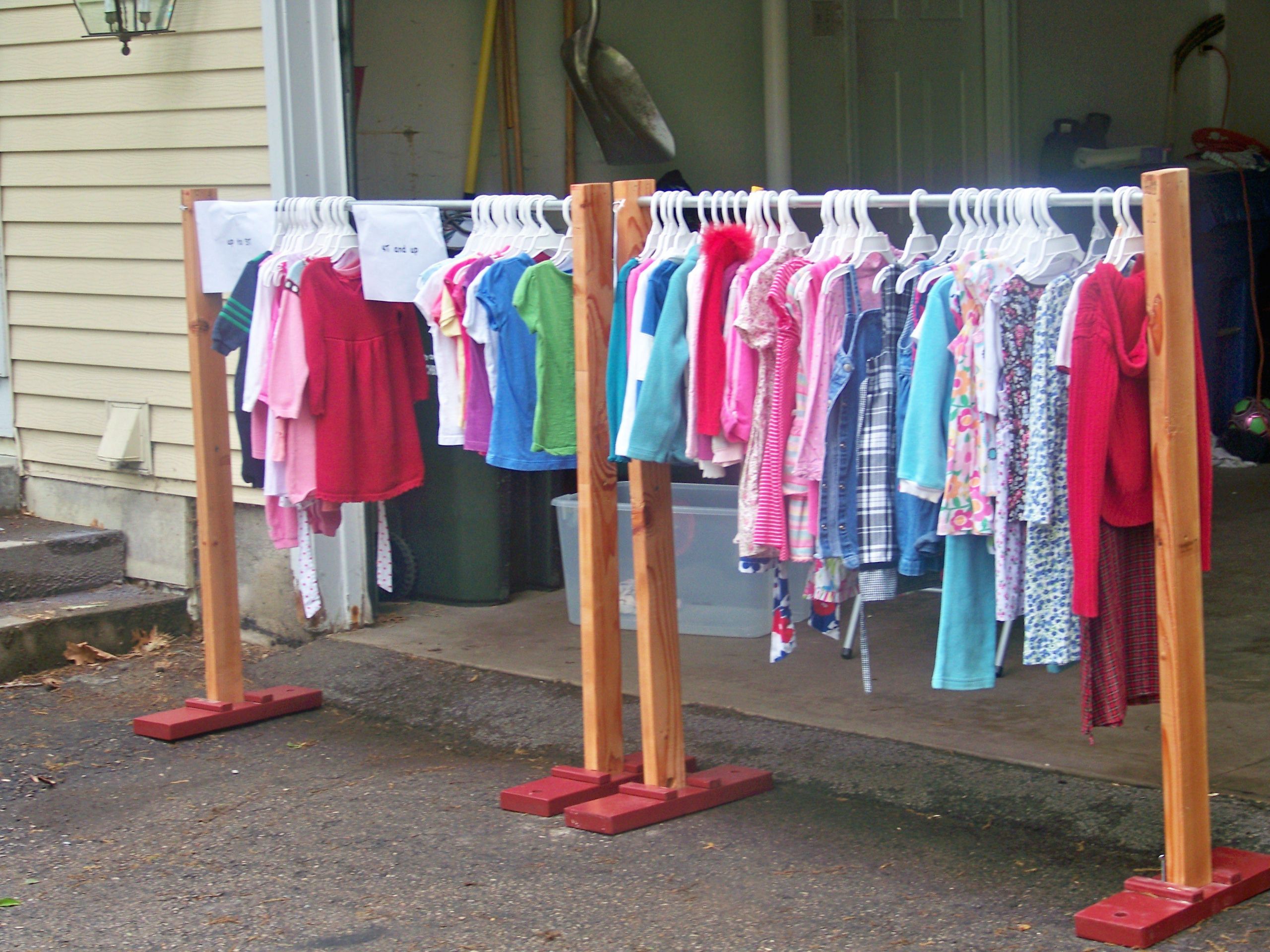 DIY Yard Sale Clothes Rack
 Another HangOut™ clothes rack used at a garage sale in the