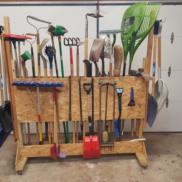 DIY Yard Tool Organizer
 Portable Yard Tool Storage Cart RYOBI Nation Projects