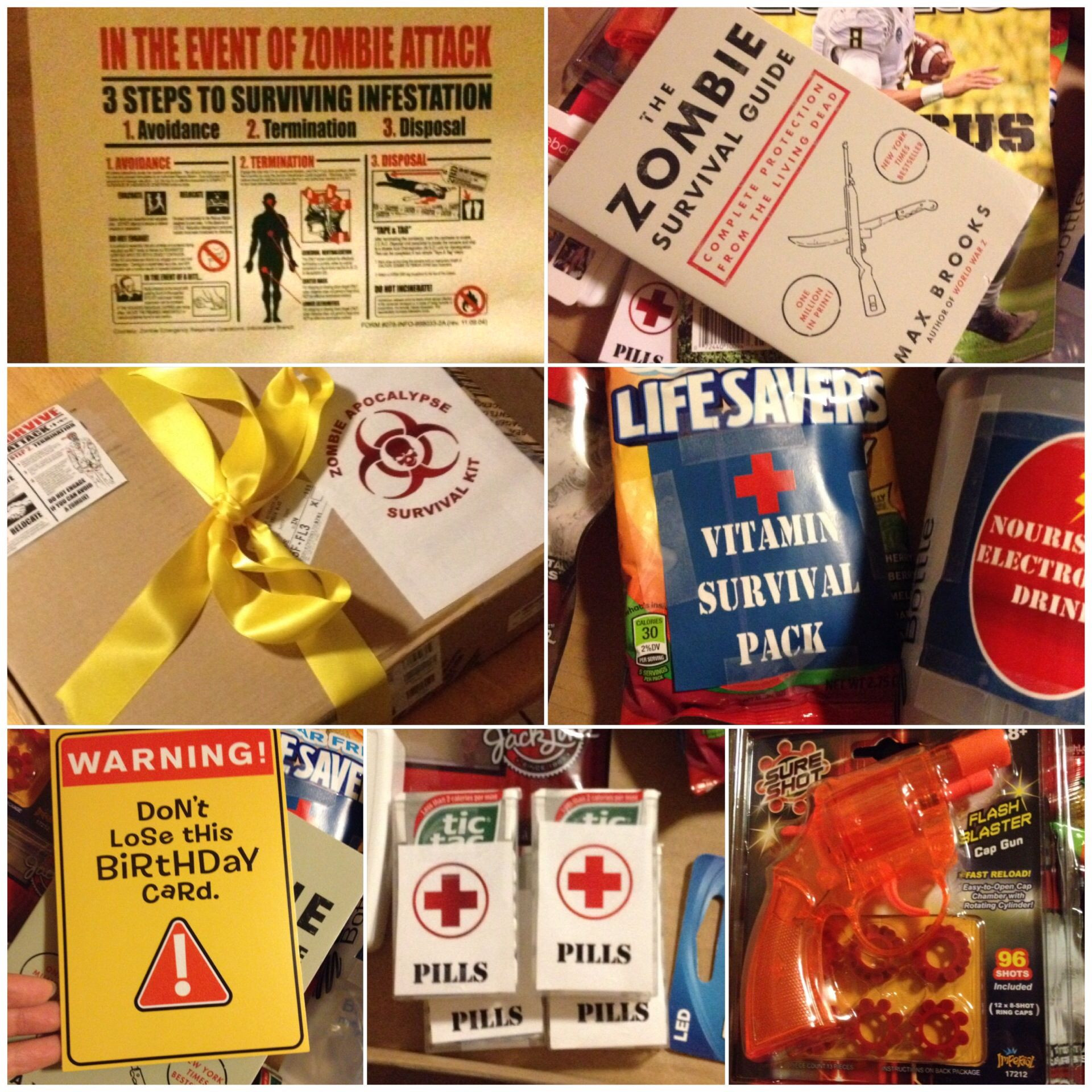 DIY Zombie Survival Kit
 Zombie apocalypse survival kit for my nephew