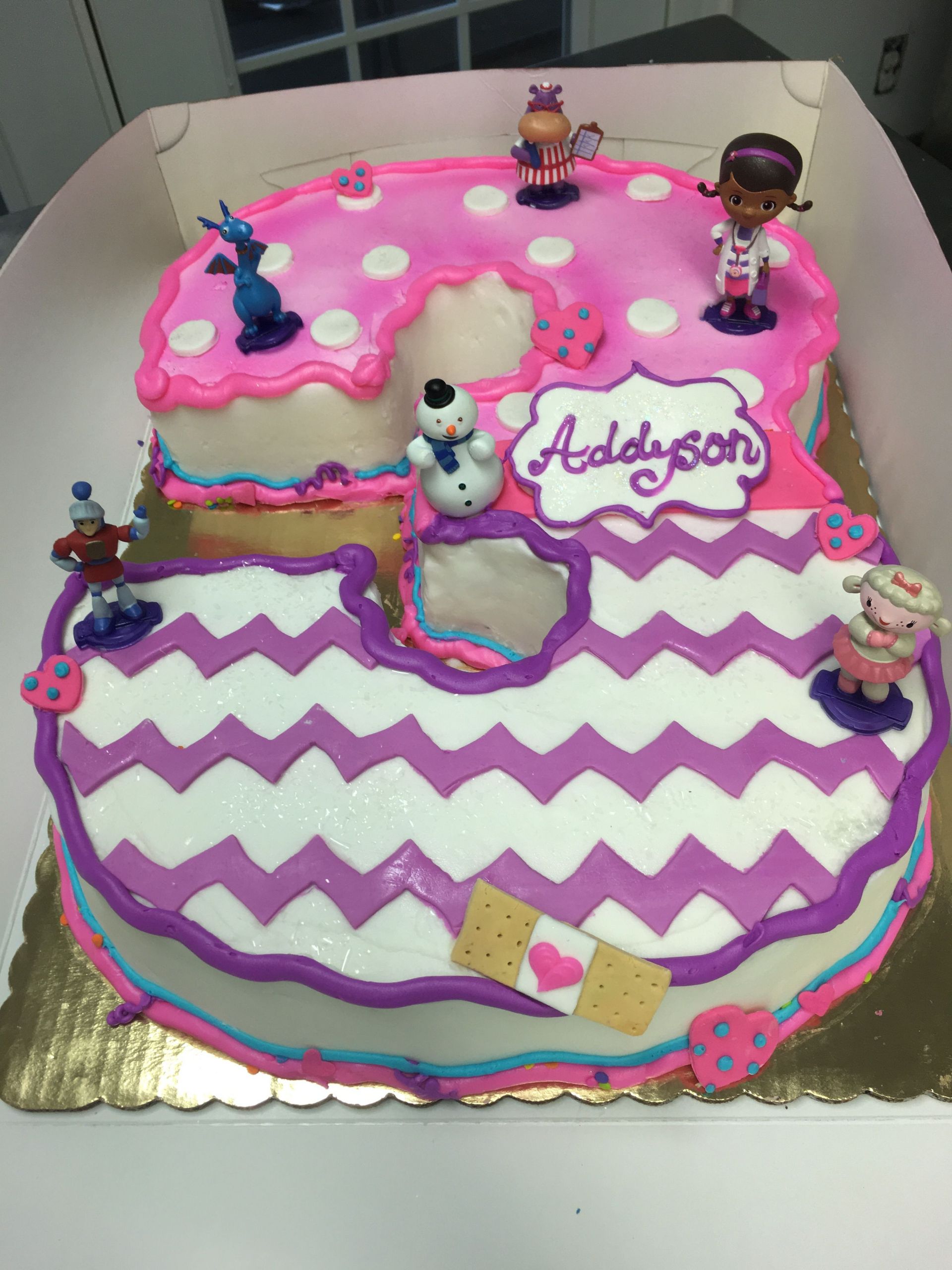 Doc Mcstuffin Birthday Cakes
 Doc McStuffins cake shaped numberkes