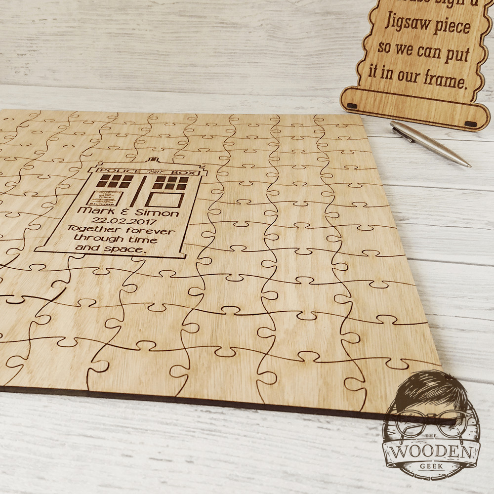 Doctor Who Wedding Guest Book
 T A R D I S Wedding Jigsaw Puzzle Guest Book – The Wooden Geek