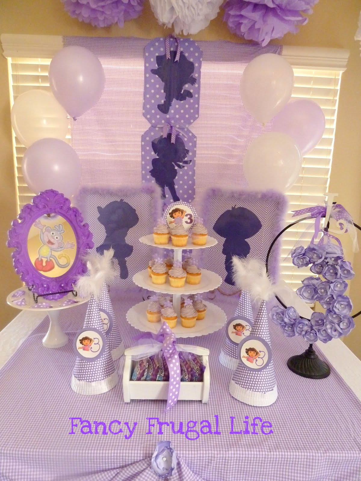 Dora Birthday Decorations
 Dora Sillouettes Tutorial & Girly Glam Dora Party