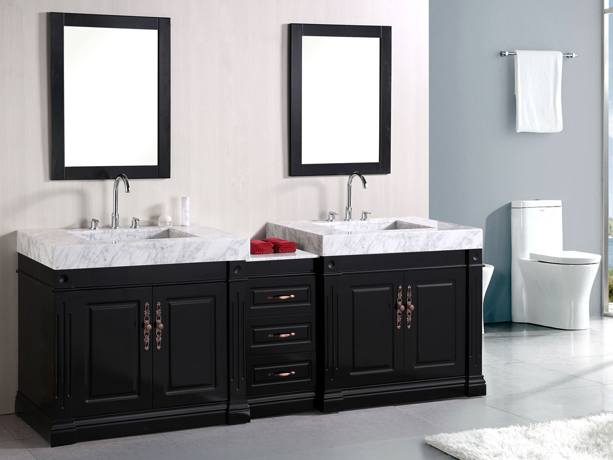 Double Sinks Bathroom
 88" Odyssey Double Sink Vanity Bathgems