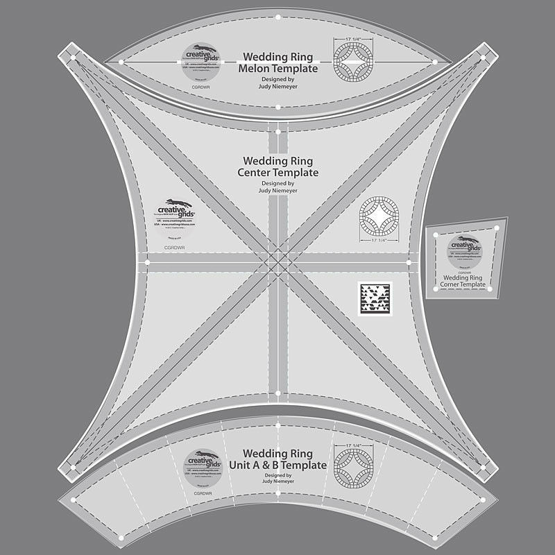 Double Wedding Ring Quilt Templates
 Creative Grids DOUBLE WEDDING RING TEMPLATE SET 4 Pieces