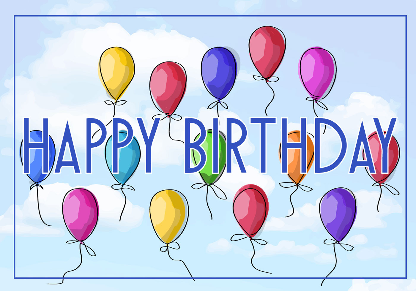 Download Free Birthday Cards
 Free Vector Illustration of a Happy Birthday Greeting Card