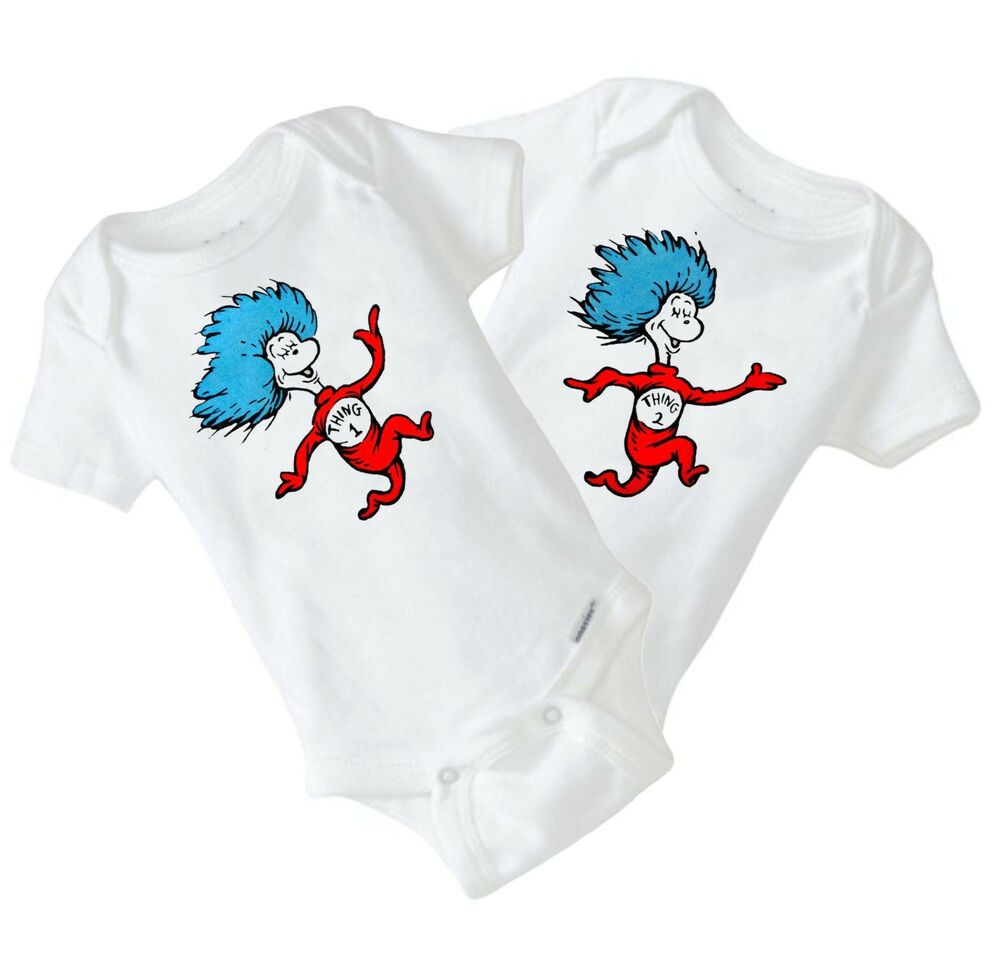 Dr Seuss Baby Gift Ideas
 Twin Baby Dr Seuss Bodysuit baby shower t cool baby