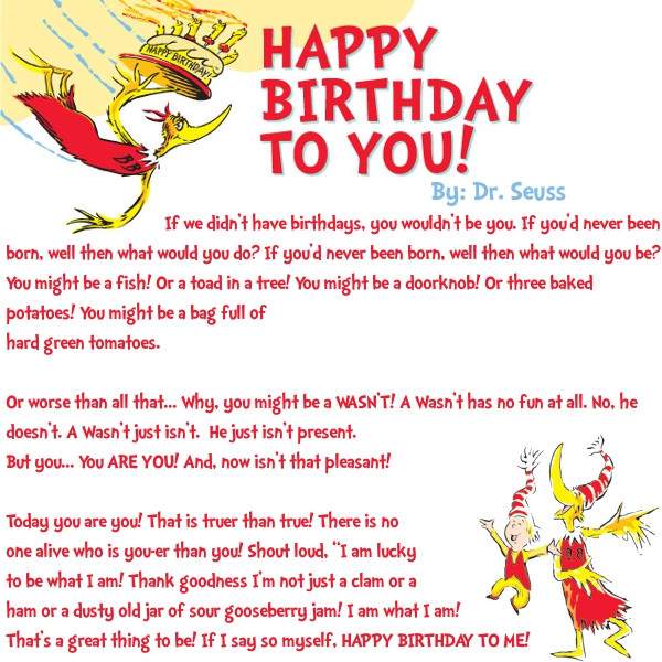 Dr Seuss Birthday Quotes
 Here’s to Another Year