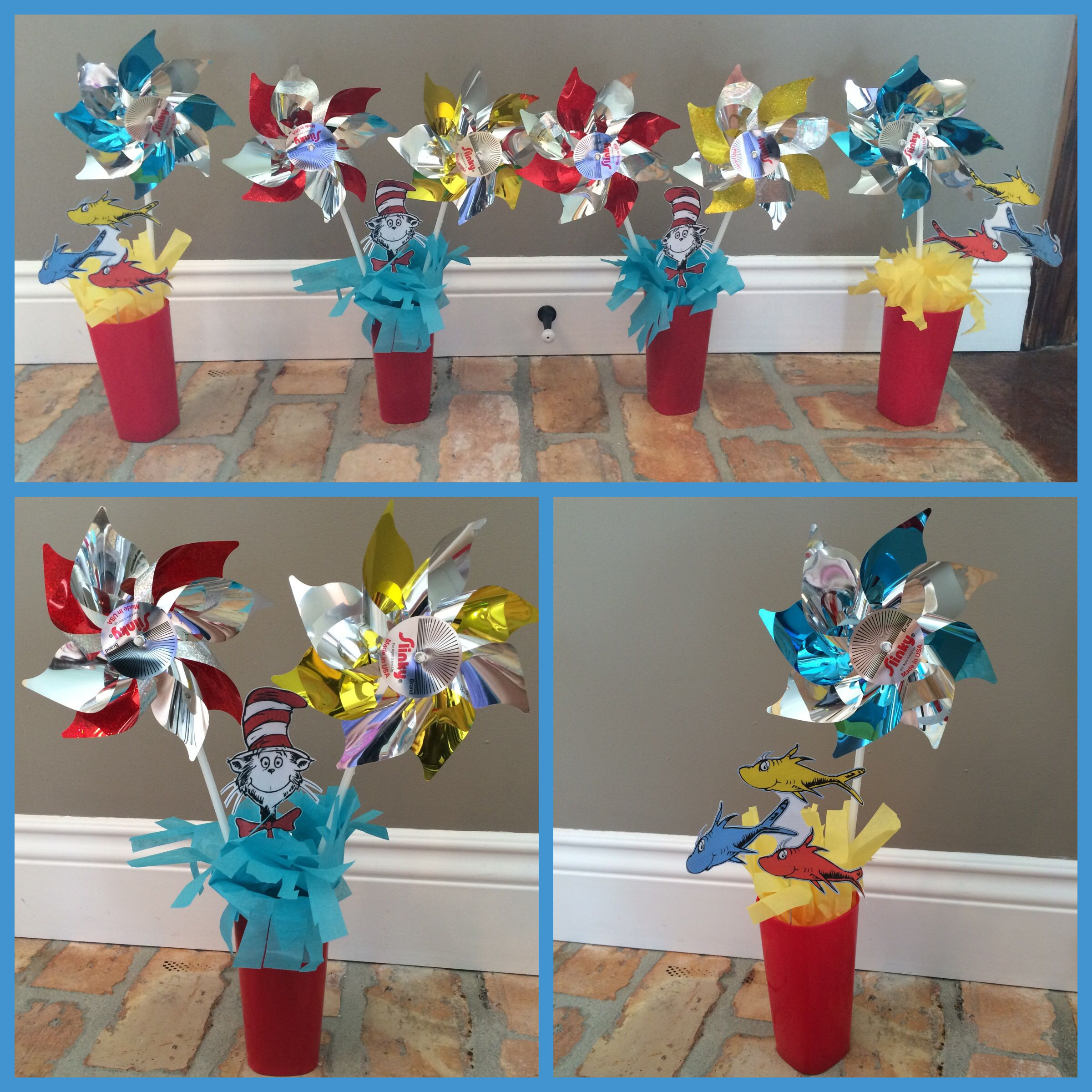 Dr Seuss Decorations DIY
 DIY Dr Seuss Birthday party cake table decorations using