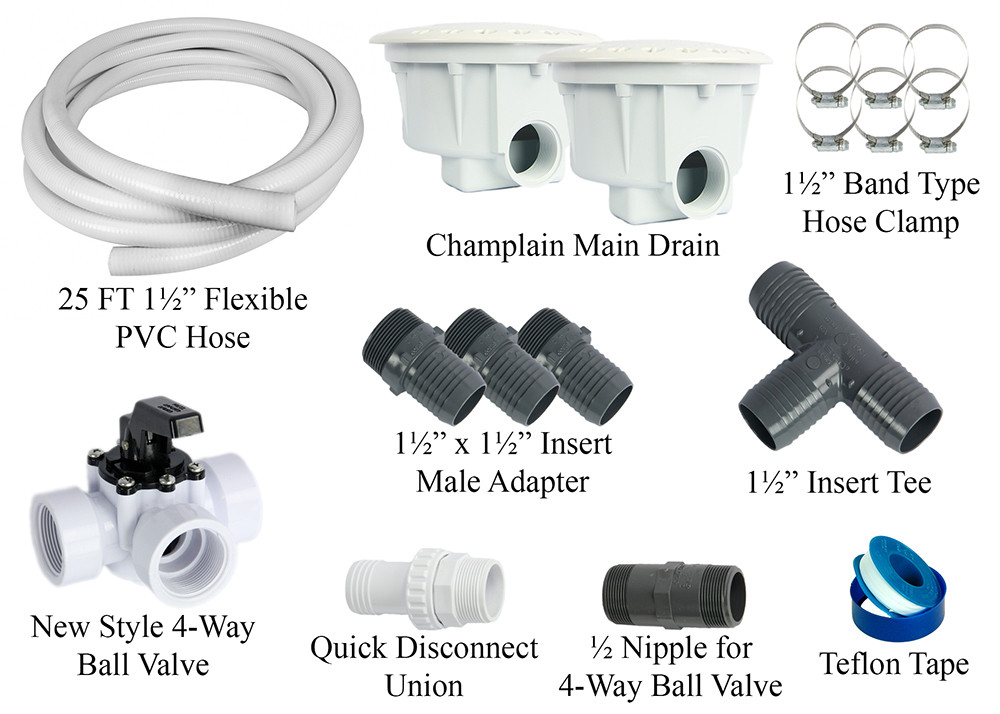 Drain Above Ground Pool
 Bottom Drain Kit For Ground Pools PoolSupplies