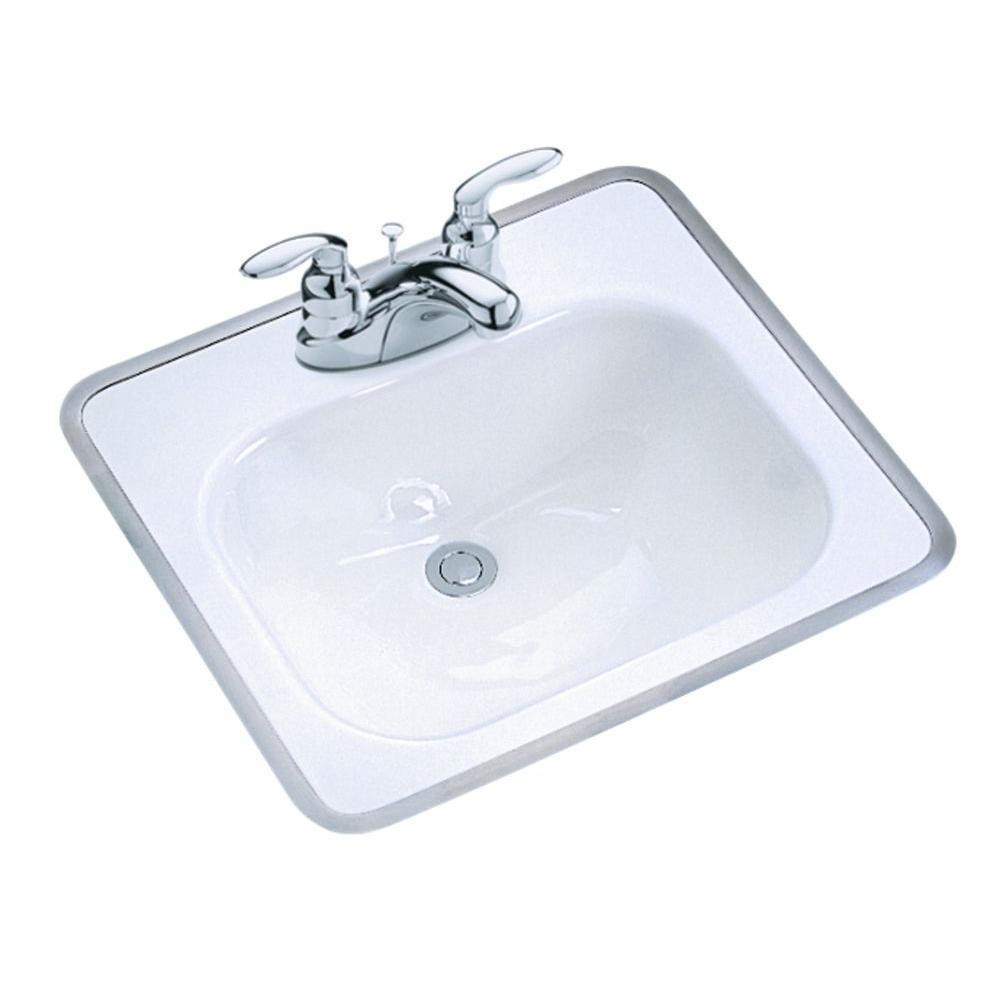 Drop In Bathroom Sink
 KOHLER Tahoe Drop In Cast Iron Bathroom Sink in White with