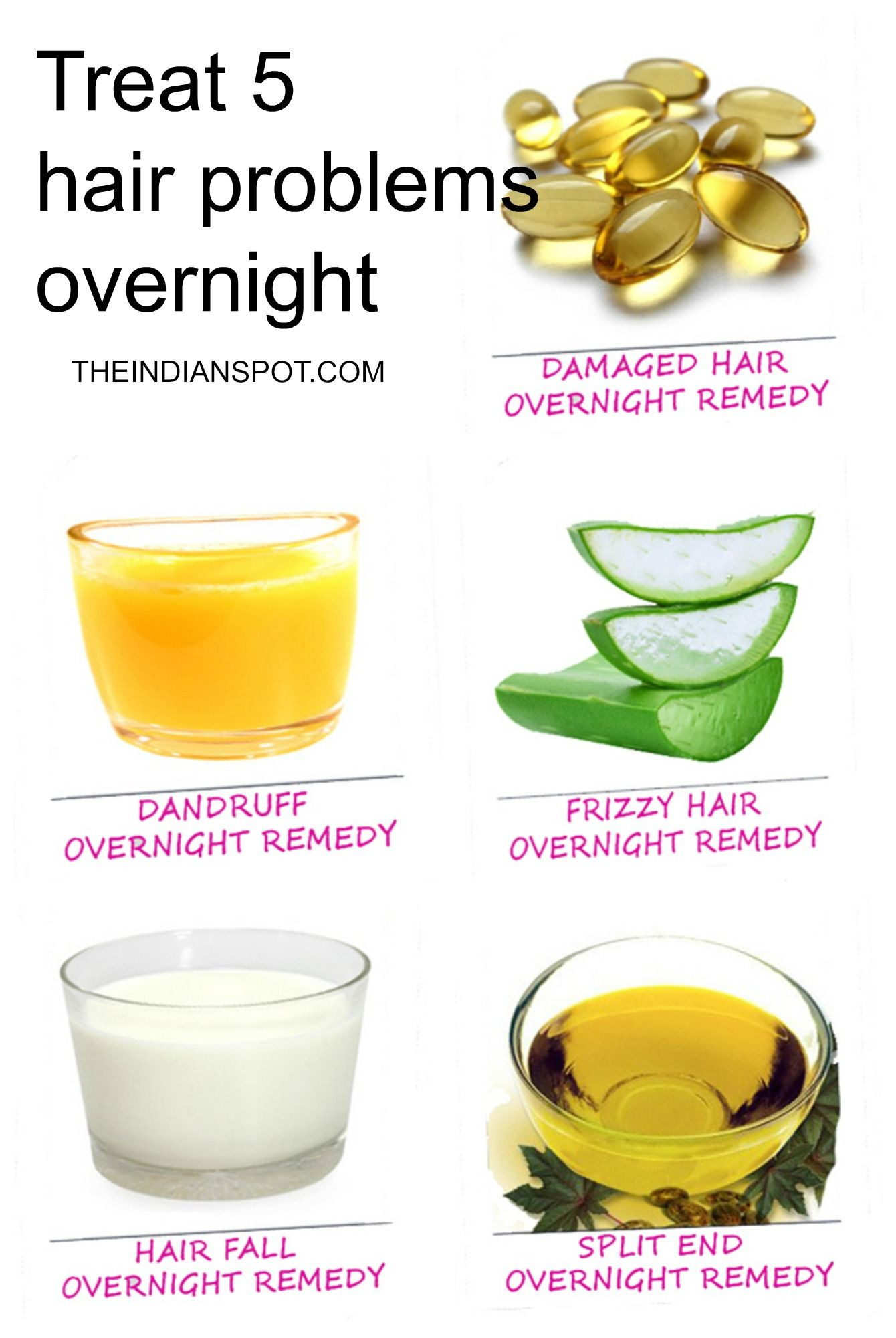 Dry Hair Remedies DIY
 Treat hair problems overnight with natural reme s