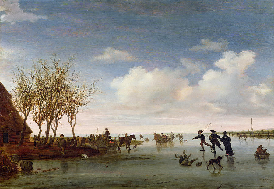Dutch Landscape Painters
 Dutch Landscape With Skaters Painting by Salomon van Ruysdael