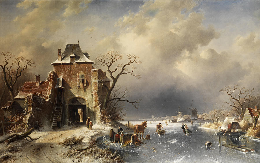 Dutch Landscape Painters
 Dutch winter landscape Painting by Charles Leickert