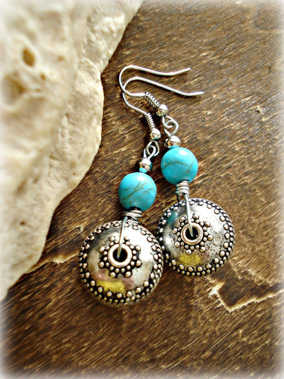 Earring Boho
 Items similar to Boho Earrings Boho Turquoise Jewellery
