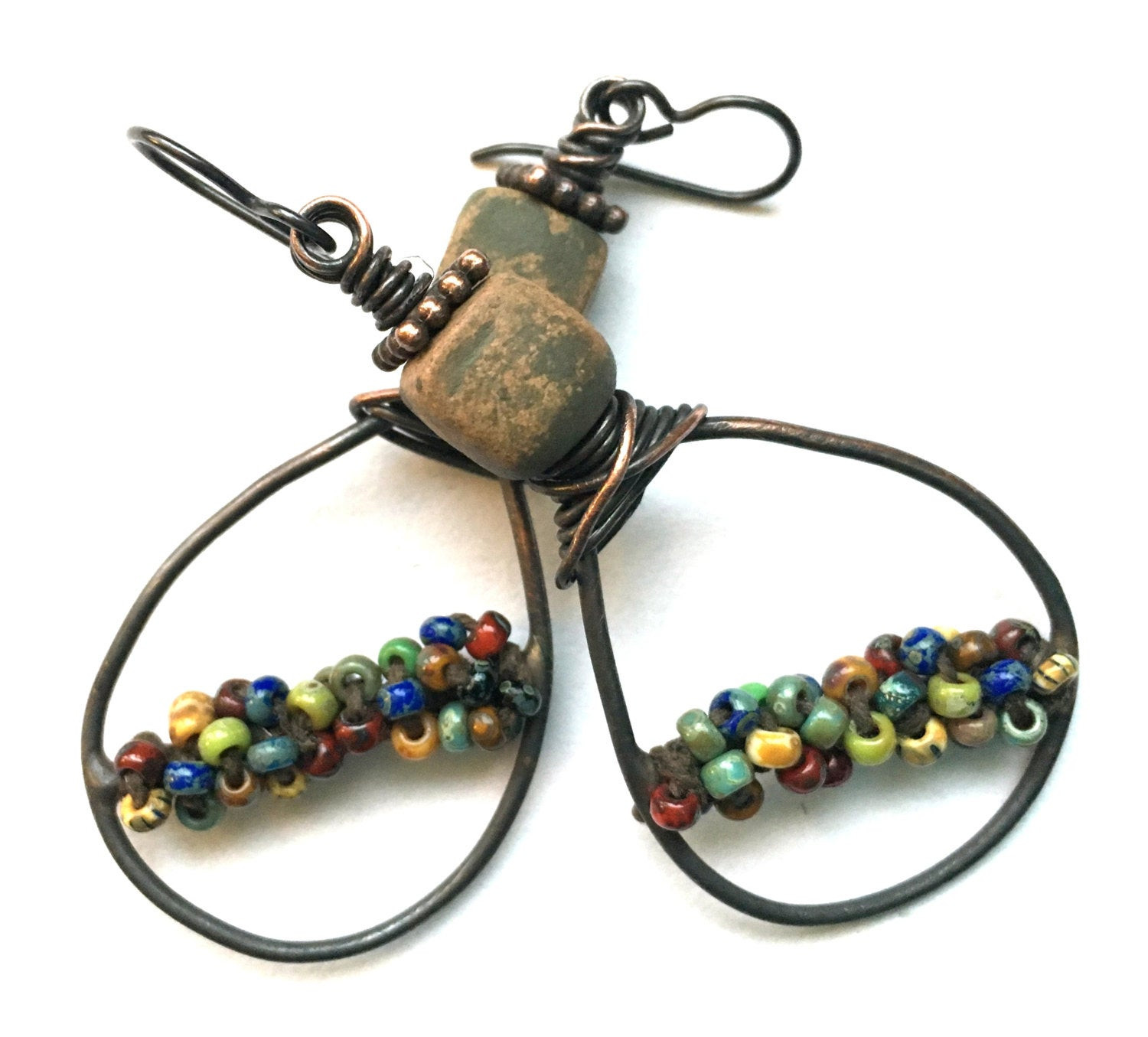 Earring Boho
 Copper Earrings Hippie Earrings Boho Jewelry by SheFliesAgain