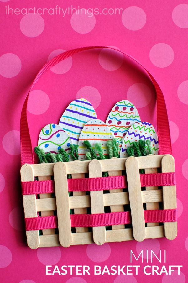 Easter Basket Craft Ideas For Preschoolers
 Craft Sticks Mini Easter Basket Craft
