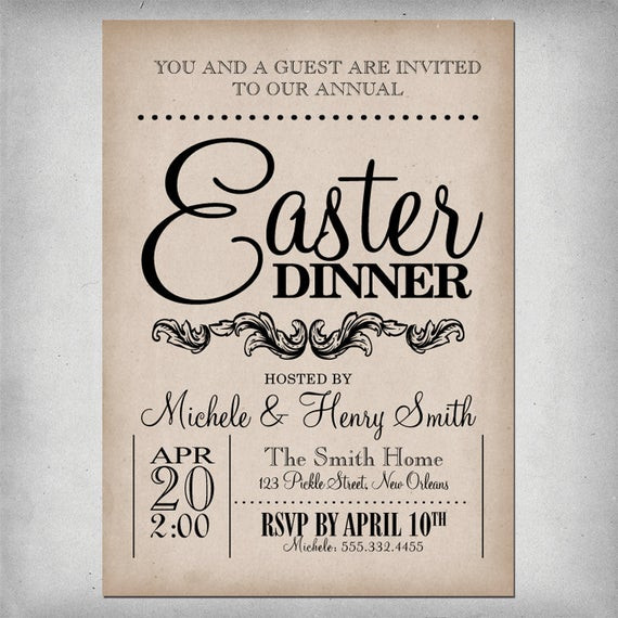 Easter Dinner Invitations
 Items similar to Printable Easter Dinner Invitation on Etsy