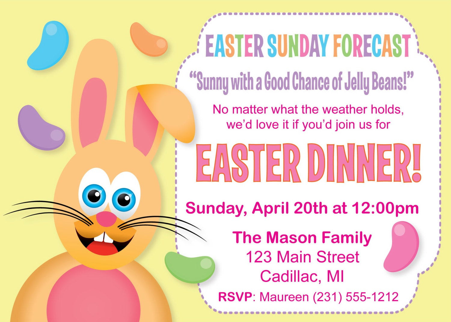 Easter Dinner Invitations
 Humorous Easter Dinner Invitation Funny Easter Invitation