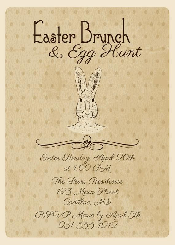 Easter Dinner Invitations
 Vintage Easter Invitation • Easter Dinner Invitation