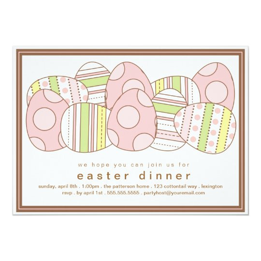 Easter Dinner Invitations
 Modern Decorated Eggs Easter Dinner Invitation