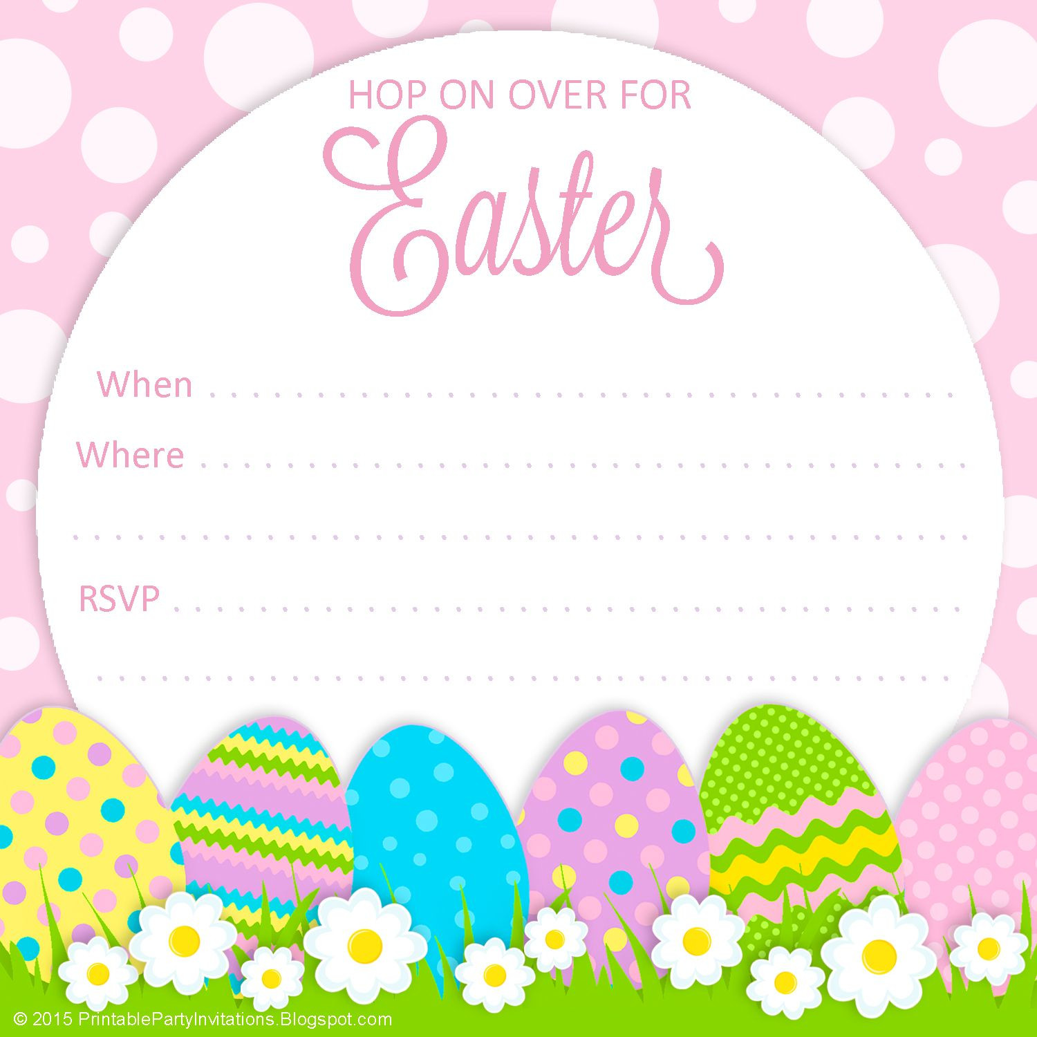 Easter Dinner Invitations
 FREE Easter party invitation for Easter egg hunts or
