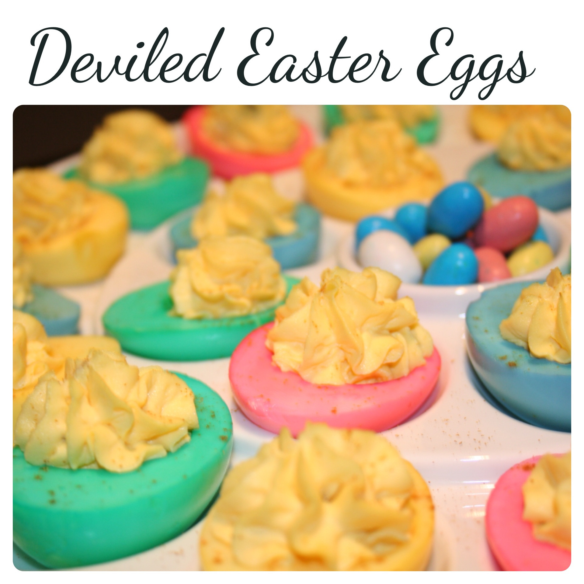 Easter Dyed Deviled Eggs
 Deviled Easter Eggs brought to you by my friends at