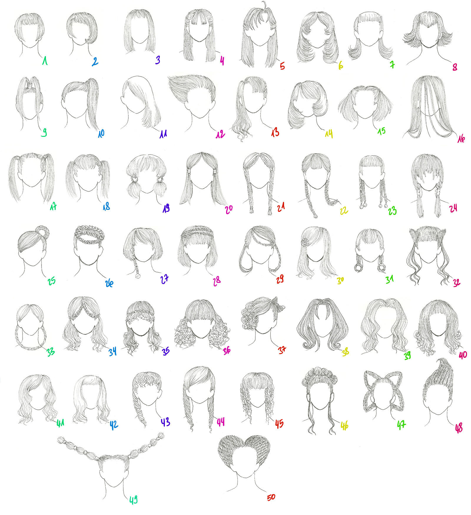 Easy Anime Hairstyles
 50 Female Anime Hairstyles by AnaisKalinin on DeviantArt