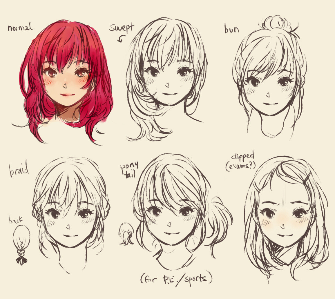 Easy Anime Hairstyles
 cute doodle hair style manga inspiring picture on