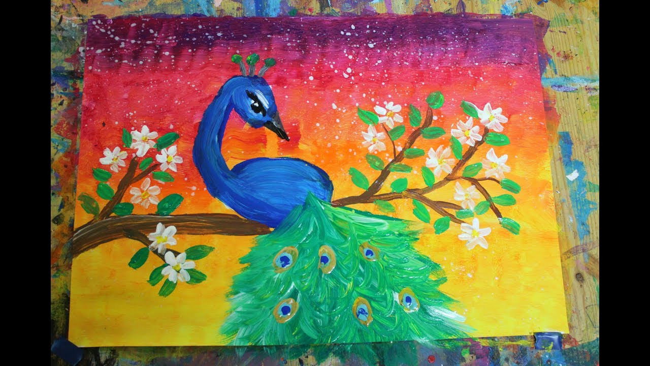 Easy Art For Kids
 easy peacock painting for kids and beginners رسم طاؤوس
