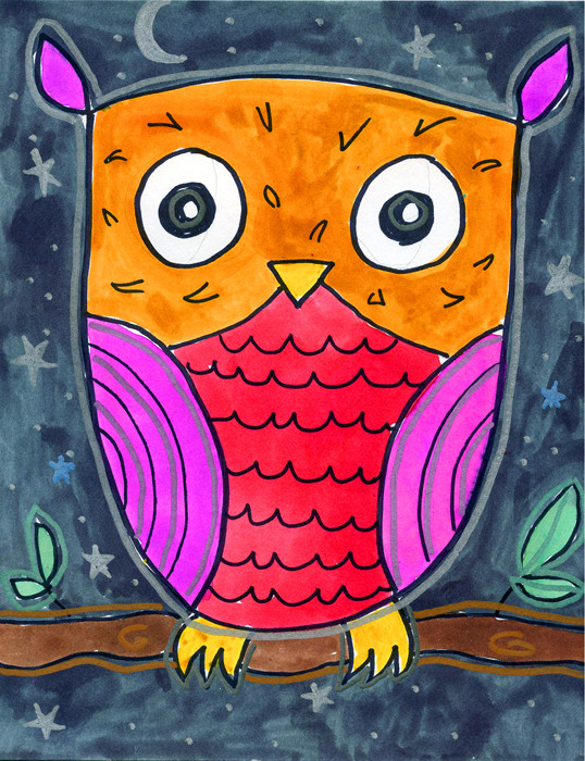 Easy Art For Kids
 How to Draw a Simple Owl · Art Projects for Kids