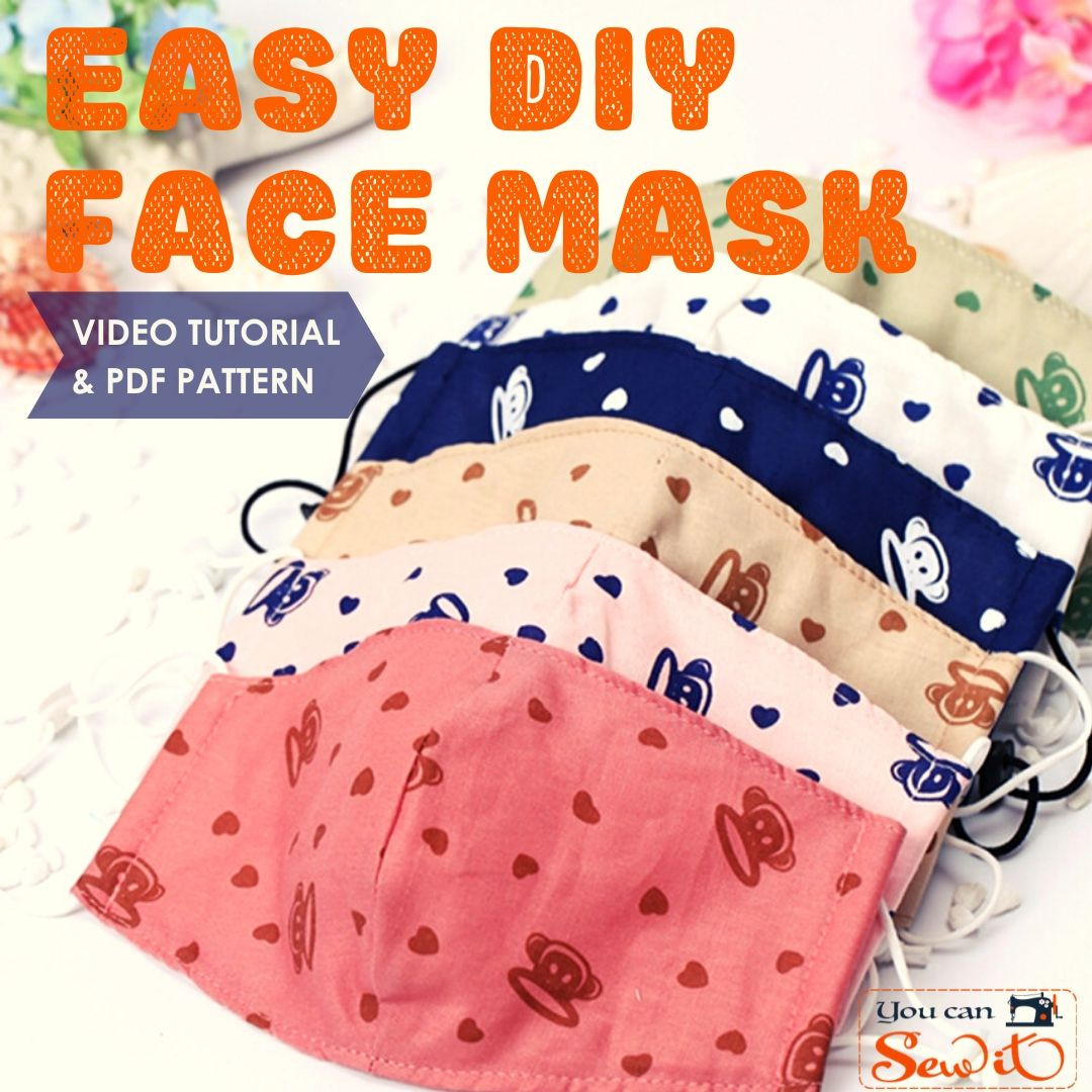Easy DIY Facial Mask
 Sew a medical style pleated face mask tutorial & pattern
