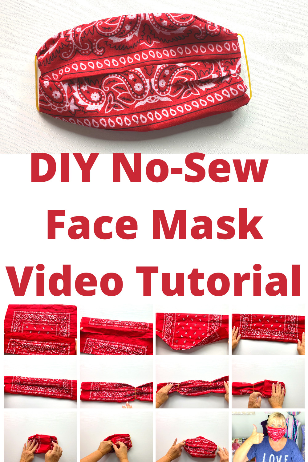 Easy DIY Facial Mask
 Easy No Sew DIY Face Mask with Bandana and Elastic Bands