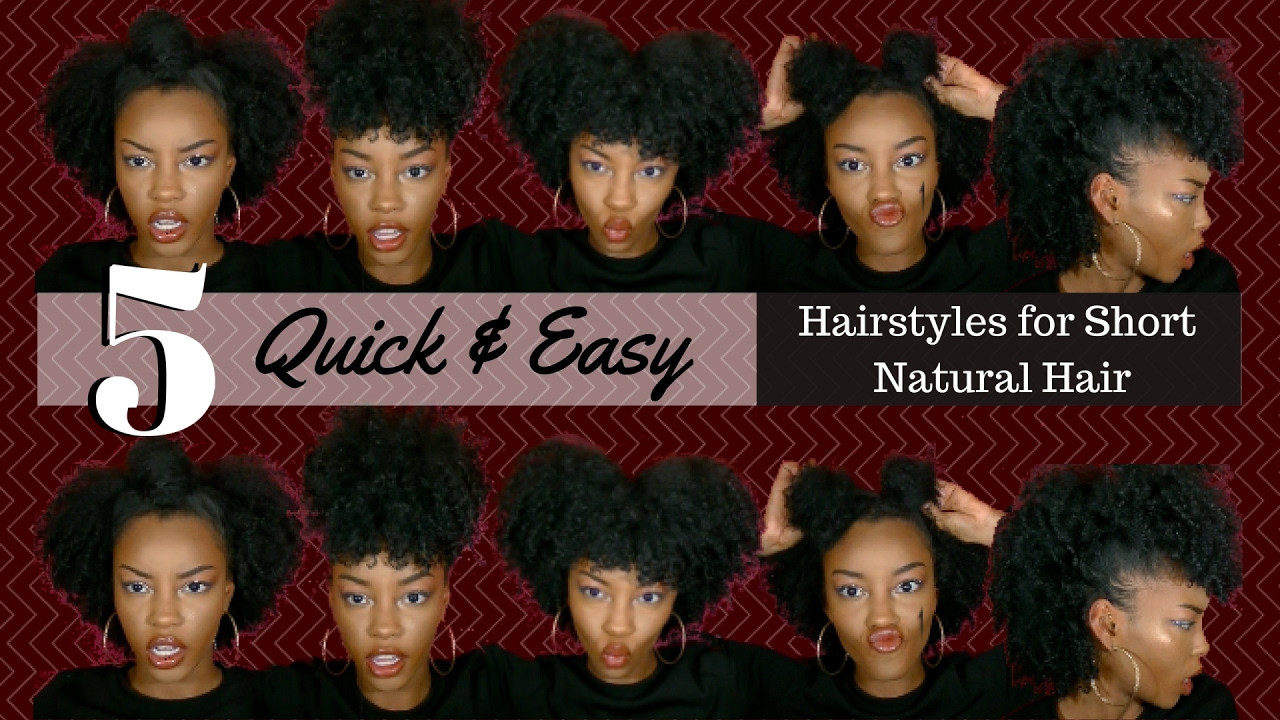 Easy Fast Hairstyles For Short Hair
 5 QUICK & EASY HAIRSTYLES ON SHORT NATURAL HAIR