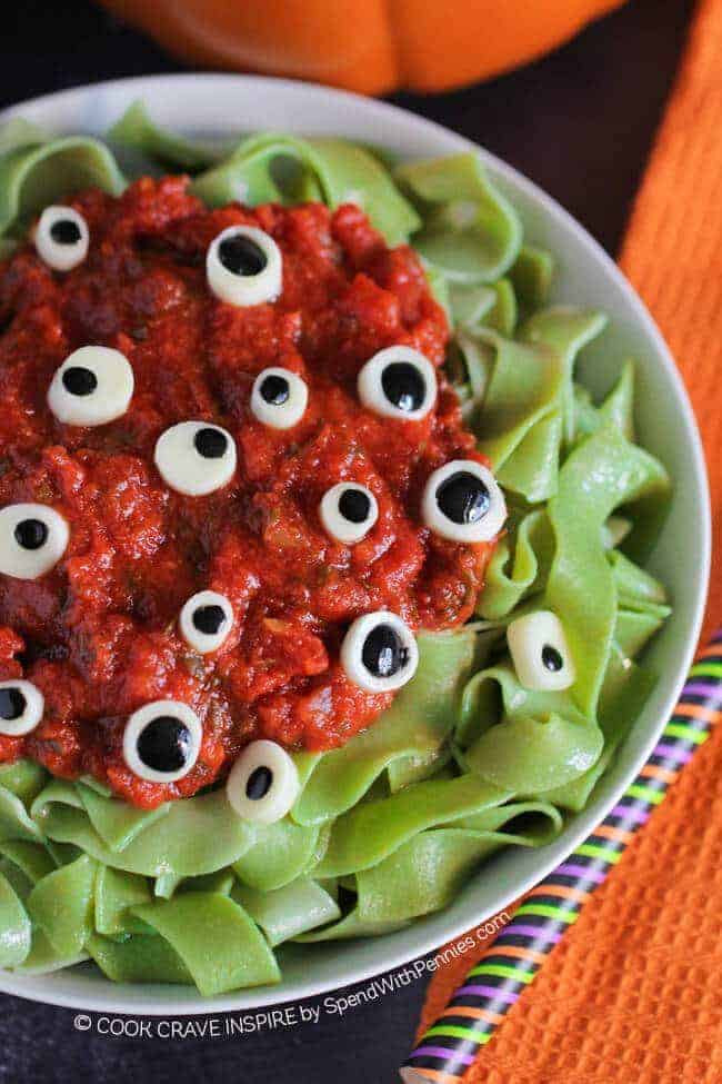 Easy Halloween Recipes For Kids
 Eyeball Pasta Halloween Dinner Idea Spend With Pennies